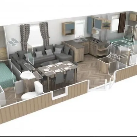 Grand Mobil-home Luxe 3ch 2 Sdb Campsite Torreilles
