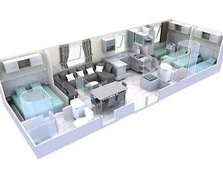 Grand Mobil-home Luxe 3ch 2 Sdb Campsite *
